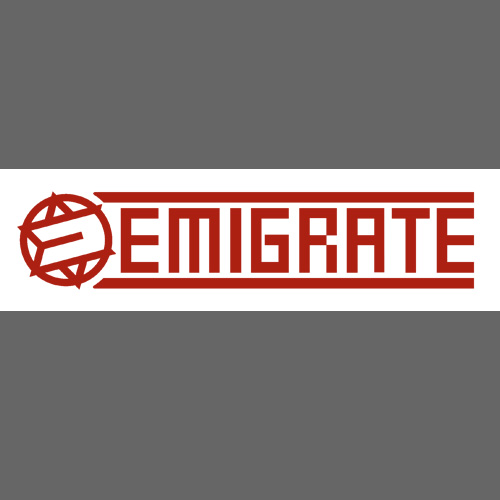 Car Sticker ”EMIGRATE” - red (inside) Car Sticker ”EMIGRATE” - red (inside)